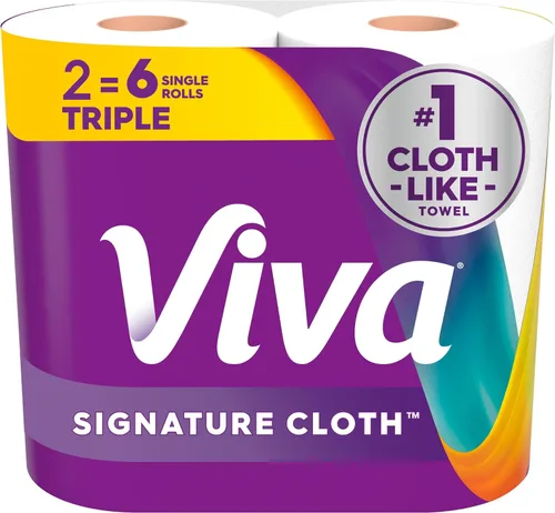 Vista 10 de Viva Signature - Toallas de papel de tela, 3 rollos dobles, 86 hojas por rollo