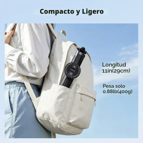 Vista 9 de K&F CONCEPT Trípode de teléfono de 72 pulgadas, clip y palo magnético para selfie con luz de relleno y control remoto, soporte de trípode automático