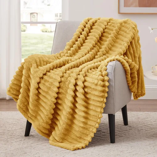 Vista 36 de EXQ Home Manta suave y suave de forro polar, acogedora y ligera para sofá o cama, manta de franela cálida y mullida para todas las estaciones