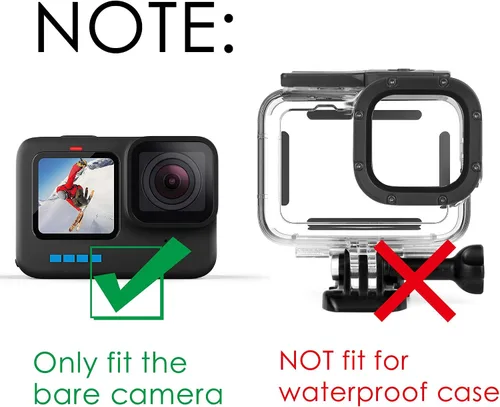 Vista 2 de Filtro subacuático para GoPro Hero 12 11 10 9 negro con filtro de color rojo y magenta, accesorios de grabación de buceo de buceo poco profundo