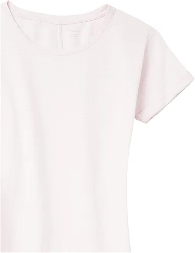 Vista 4 de Tienda Essentials Vestido de camiseta de algodón de ajuste relajado con cuello redondo y manga enrollada para mujer (talla única)