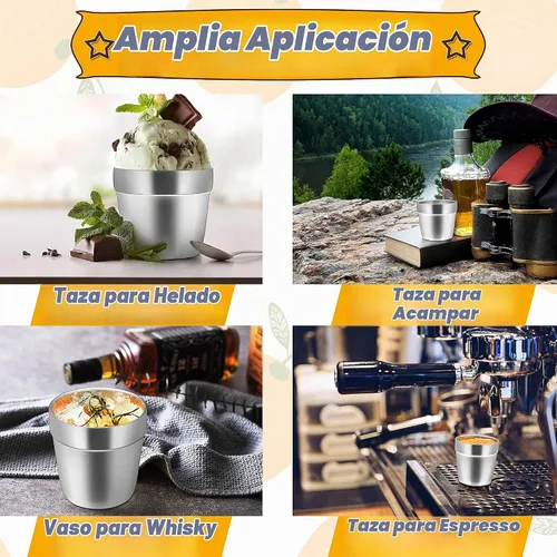 Vista 4 de HaWare Vasos de acero inoxidable para niños pequeños, 6 onzas, 4 paquetes