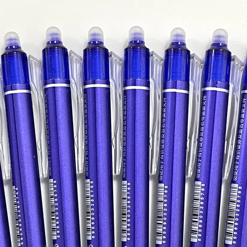 Vista 6 de sencoo Paquete de 5 bolígrafos de gel azul borrables retráctiles y borrables de tinta azul para estudiantes, papelería, oficina, premios escolares
