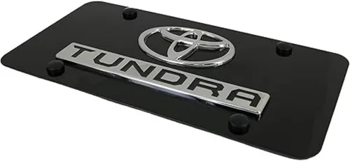 Vista 3 de Au-TOMOTIVE GOLD Placa de matrícula con logotipo doble para Toyota Tundra (negro)
