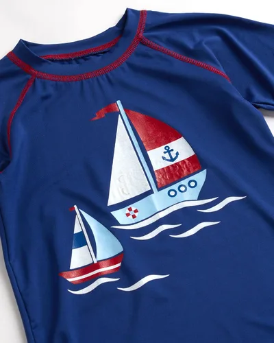 Vista 3 de Quad Seven Conjunto de protección contra erupciones para bebé, 6 piezas, camiseta de natación de manga corta, pantalones cortos y sombrero de cubo