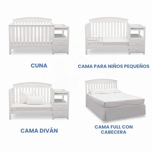 Vista 4 de Cuna convertible y cambiador Abby de Delta Children