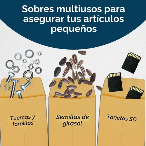 Vista 4 de Guardian Sobres de papel #1 para monedas con solapas engomadas, paquete de 50 sobres pequeños en blanco para tarjetas de regalo, monedas, recibos