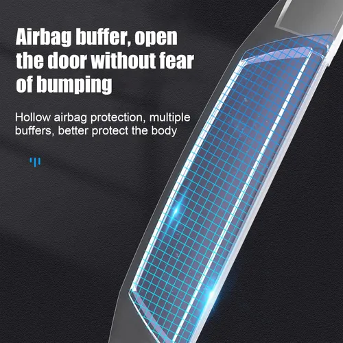 Vista 5 de Miytsya Paquete de 4 protectores universales de protección de borde lateral de puerta de automóvil, autoadhesivo, antiarañazos, protector