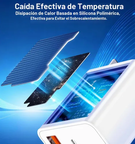 Vista 7 de Cargador para iPhone 17 de carga rápida, 60W GaN PD y QC Cargador de pared Bloque y cable Cargador de puerto Doul con cable USB C a tipo C de 6