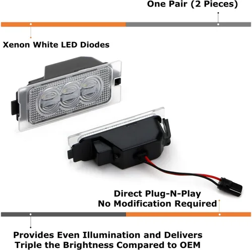 Vista 2 de iJDMTOY OEM-Fit - Kit de luces LED completas de 3 W para matrícula compatible con Ford 2007-14 Edge, Escape 2008-12 y Mercury Mariner 2008-11