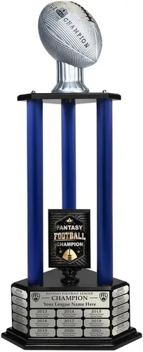 Vista 9 de TrophySmack Perpetual Fantasy Football Trophy - Ganador del premio del trofeo de campeonato personalizable Grabado gratuito hasta 19 años