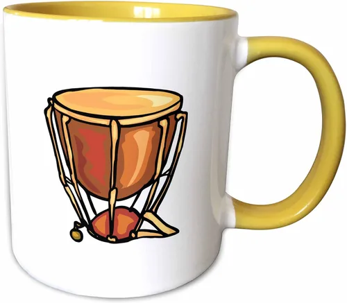Vista 9 de 3dRose Timpani Jagged Realistic Image - Taza de dos tonos, 11 onzas, color negro