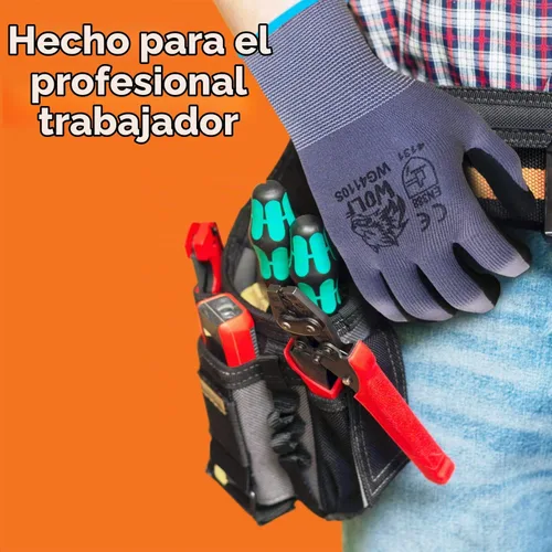 Vista 5 de WOLF Guantes de nitrilo ultradelgados con palma de espuma recubierta con agarre adhesivo, multiusos
