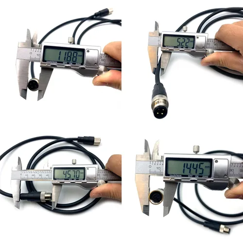 Vista 4 de Cable conector macho a hembra M12, un código de alambre de moldeo recto hembra a macho Sensor de aviación Cable eléctrico de PVC 250V 4A AC/DC Cable