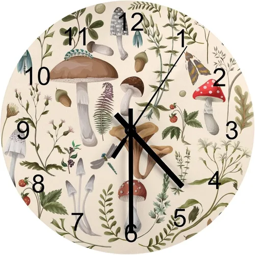 Vista 30 de Reloj de Pared de Flores Silencioso Sin Tictac Operado por Batería, Caricatura de los 70s Linda Flor Abstracta Pastel Margarita Reloj Floral