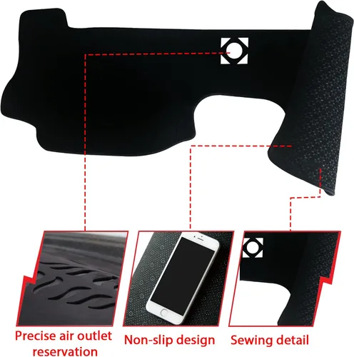 Vista 2 de Tapete para cubierta de tablero de instrumentos compatible con Cadillac CTS 2003-2007, protector antideslizante con protección solar (2003-2007)