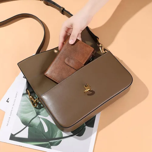 Vista 5 de GOIACII - Carteras para mujer con bloqueo RFID para tarjetas de crédito y 2 bolsillos con cremallera, cartera de cuero con 3 ventanas