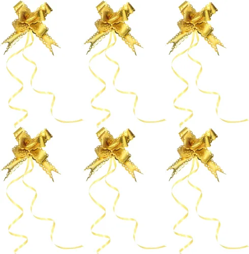 Vista 9 de PATIKIL Lazos iridiscentes de 2.2 pulgadas, paquete de 40 lazos de cuerda para envolver regalos, corbatín decorativo para bodas, fiestas