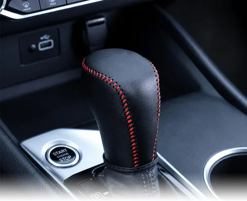 Vista 14 de Great-luck Funda Protectora de Perilla de Palanca de Cambios Automática de Cuero Genuino con Moldura, Accesorios Interiores Personalizados