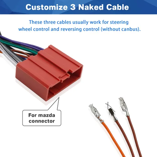 Vista 5 de Adaptador de arnés de cableado de radio ISO compatible con Mazda CX7 CX9 MPV Cable de arnés de cable estéreo multicolor
