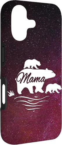 Vista 3 de Mama Bear with 2 Cubs Space Stars Galaxy Mama Bear Case for iPhone 17