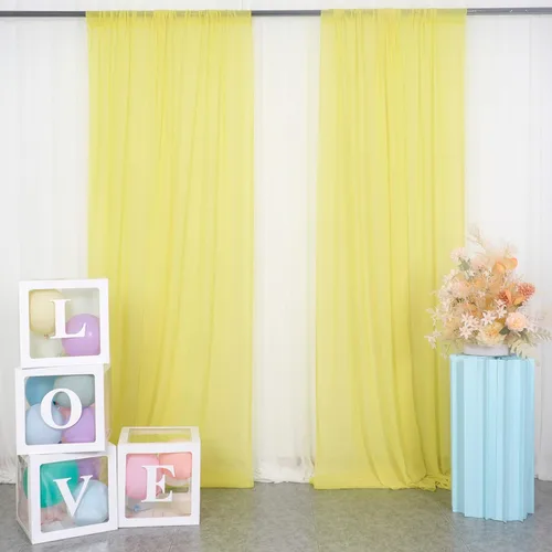 Vista 53 de DUOBAO Cortina de gasa rosa, 2 paneles de 29 x 96 pulgadas, cortinas de telón de fondo de boda, cortinas de playa transparentes para sala de estar