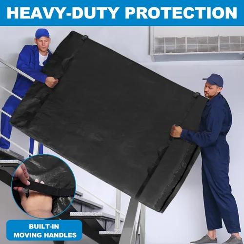 Vista 7 de TICONN Bolsas para colchón para mudanza, bolsa de almacenamiento de servicio pesado para colchón Full XL con asa perimetral y hebillas ajustables
