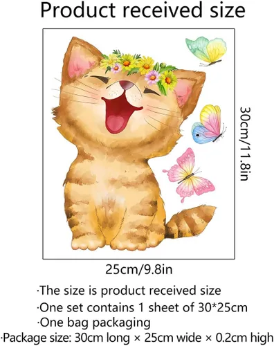 Vista 3 de Generic Calcomanías para tapa de inodoro con diseño de gato que ríe, diseño de gato blanco con dibujos animados, material de PVC impermeable