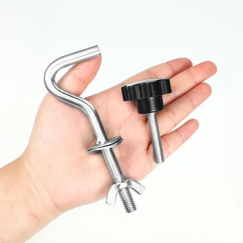 Vista 5 de Therwen Kit de 8 piezas de accesorios para hamaca de alta resistencia, gancho de rosca de repuesto, perilla de mano para columpio, patio, base
