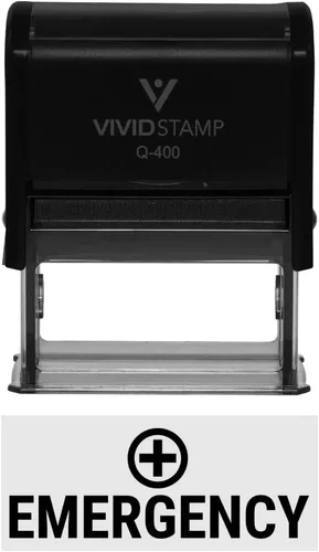 Vista 13 de Vivid Stamp Sellos de goma autoentintados médicos de emergencia (tinta en blanco) - Q-300 Negro