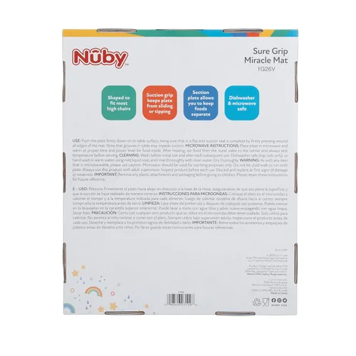 Vista 8 de Nuby Alfombrilla milagrosa de silicona Sure Grip, se adapta a la mayoría de sillas altas, 6 M+, rojo (paquete de 2)