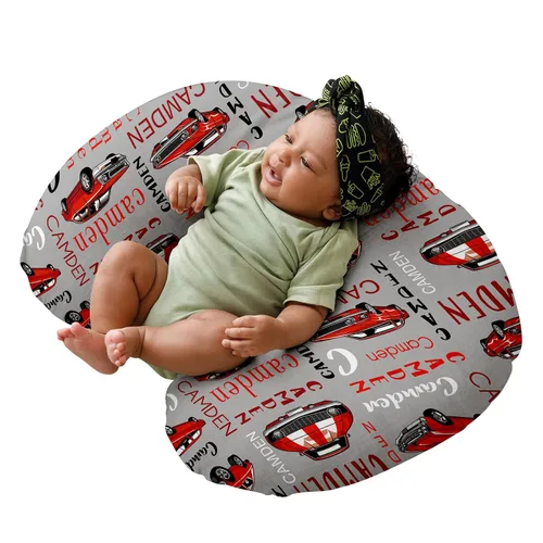 Vista 10 de Funda de almohada de lactancia personalizada con patrón de automóvil, funda de almohada para lactancia materna para biberón o lactancia materna