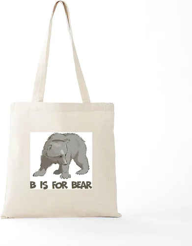 Vista 6 de CafePress B is for Bear Tote Bag Bolsa de asas de lona natural, bolsa de compras reutilizable