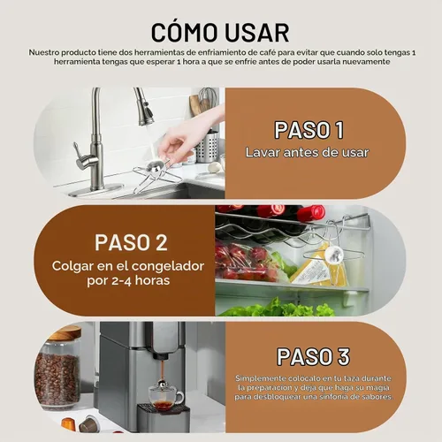 Vista 5 de Enfriador de café expreso de 2 piezas con bolas congeladas de café