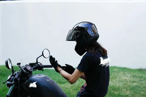 Vista 5 de TCMT - Casco para adultos, negro brillante, de cara completa, para calle, bicicleta de tierra, ATV, motocicleta todoterreno, motocross, aprobado por
