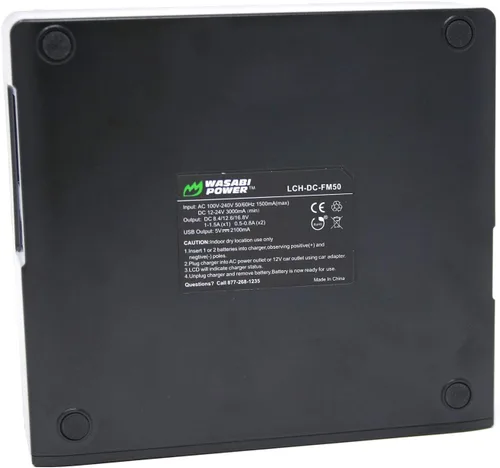 Vista 2 de Wasabi Power Cargador de batería LCD dual para Sony NP-F550 NP-F570 NP-F750 NP-F770 NP-F930 NP-F950 NP-F960 NP-FM55H NP-FM500H NP-QM71 NP-QM91