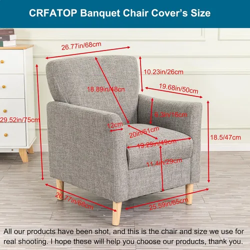 Vista 9 de CRFATOP - Funda elástica para sillón de mediados de siglo moderno de 1 pieza, fundas de silla de acento de jacquard con brazos, fundas de silla