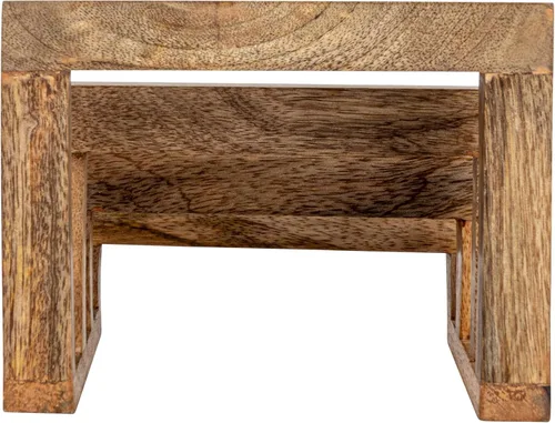 Vista 8 de Creative Co-Op - Soporte para tabla de cortar de madera de mango de 6 pulgadas con 3 secciones para cocina, natural