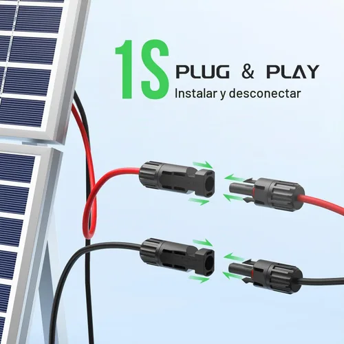 Vista 7 de Conectores solares de Bateria Power 30A en Y-Rama, cable adaptador paralelo de panel solar, conectores de cable de panel solar en par para panel