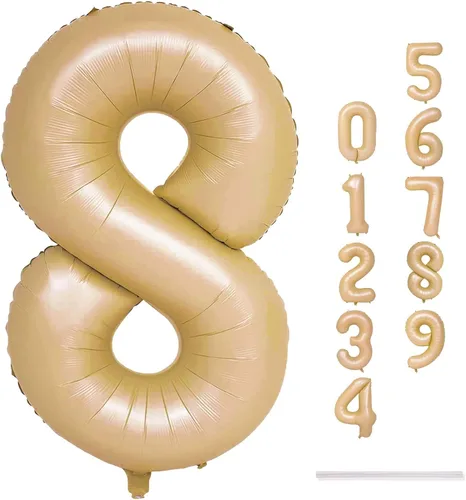 Vista 287 de Globo negro del número 0 para niñas y niños, 40 pulgadas, grande, número 0-9, de papel de aluminio, de Mylar para helio, juego de globos digitales