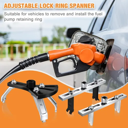Vista 5 de Frienda 3 piezas universal de extracción de bomba de combustible herramientas de extracción de bomba de combustible ajustable módulo de anillo llave