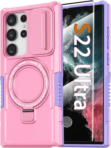 Vista 49 de Funda magnética para Samsung Galaxy Note 20 Ultra con soporte de anillo [con protector de pantalla] [Compatible con carga inalámbrica MagSafe] Funda