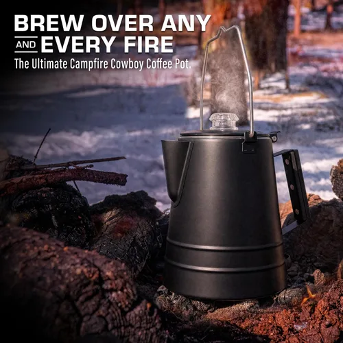 Vista 7 de COLETTI Butte Coffee Percolator Camping - Cafetera percoladora, sin aluminio ni plástico [negro, 14 tazas]