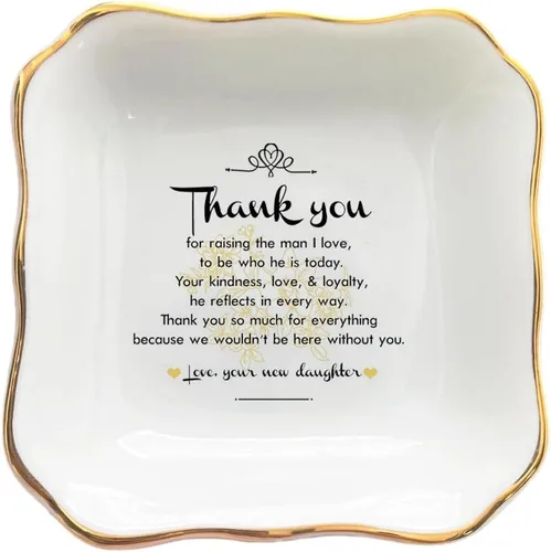 Vista 14 de Bandeja de cerámica para joyas – Thank You For Raising The Man I've Always Prayed For Dish – Regalos para la madre del novio de la novia – Regalos