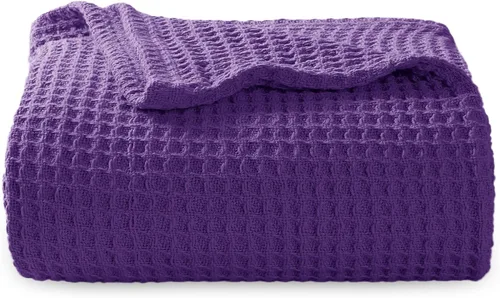 Vista 17 de Bedsure Gentlesoft - Manta de 100 % algodón, tamaño Twin XL, para dormitorio universitario, transpirable y suave, manta Twin de tejido waffle