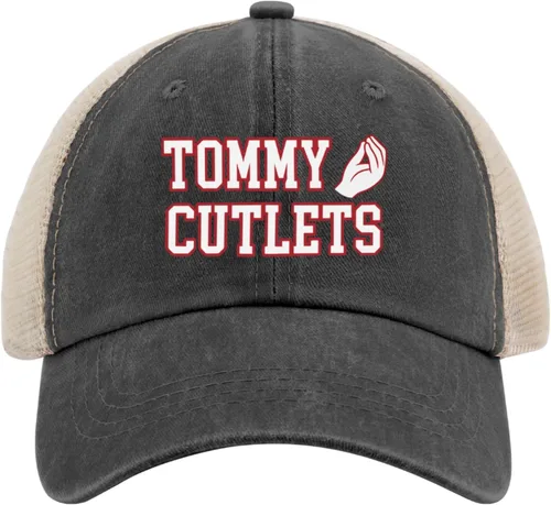 Vista 4 de Tommy Cutlets - Sombrero de camionero para mujer, divertido sombrero de malla para otoño
