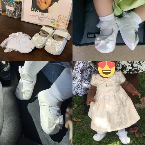 Vista 3 de Morbido - Zapatos planos Mary Jane para bebés y niñas, suela suave antideslizante con nudo de lazo, zapatos de vestir de princesa para boda