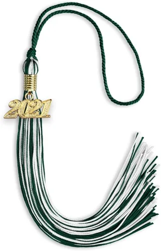 Vista 231 de Endea Graduation - Borla de doble color mixto con fecha dorada (negro/dorado antiguo, 2021)