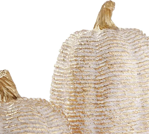 Vista 6 de DN DECONATION - Centros de mesa de decoración de calabaza de otoño, 2 piezas, oro blanco Artificial Pumpkins Figurines for Autumn Thanksgiving