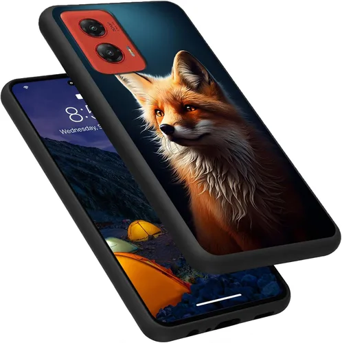 Vista 23 de Funda para Motorola Moto G Play 4G 2024, delgada y ligera, de silicona de TPU suave, color negro, ultrafina, para Motorola Moto G Play 4G 2024, Art